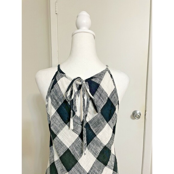 Philosophy Gingham Dress Black & White 6 Halter Linen Blend Lined Cocktail NWT - Picture 6 of 14